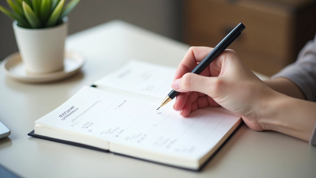 Handschriftlicher Gewohnheits-Tracker mit Häkchen für tägliche Fortschritte