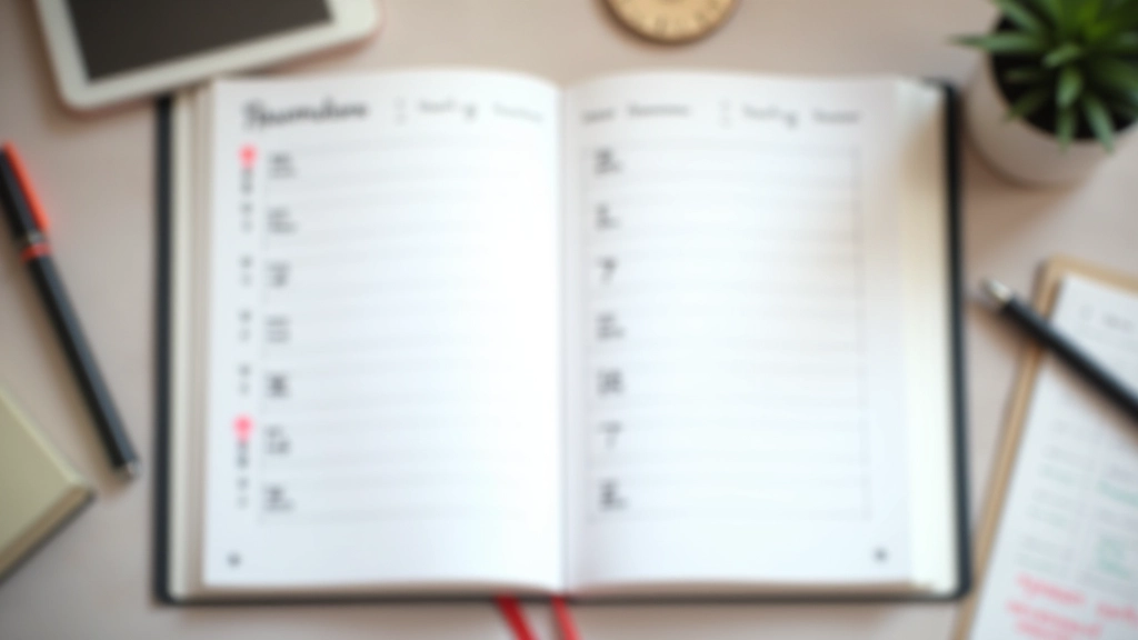 Wochenplaner mit Stift und Häkchen, Fortschrittsverfolgung und tägliche Planung